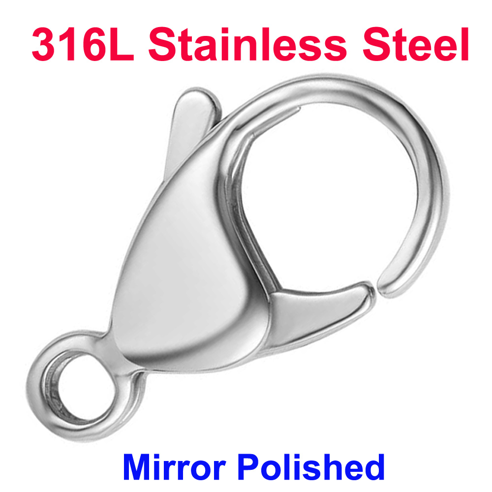 Jewelry Making Hardware - Застежки-лобстеры из нержавеющей стали 316L, оптом,