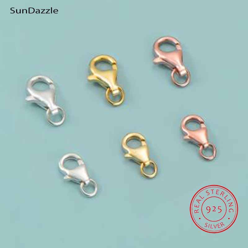 Lobster Clasp Silver - 2 шт., натуральная чистая твердая пряжка-лобстер