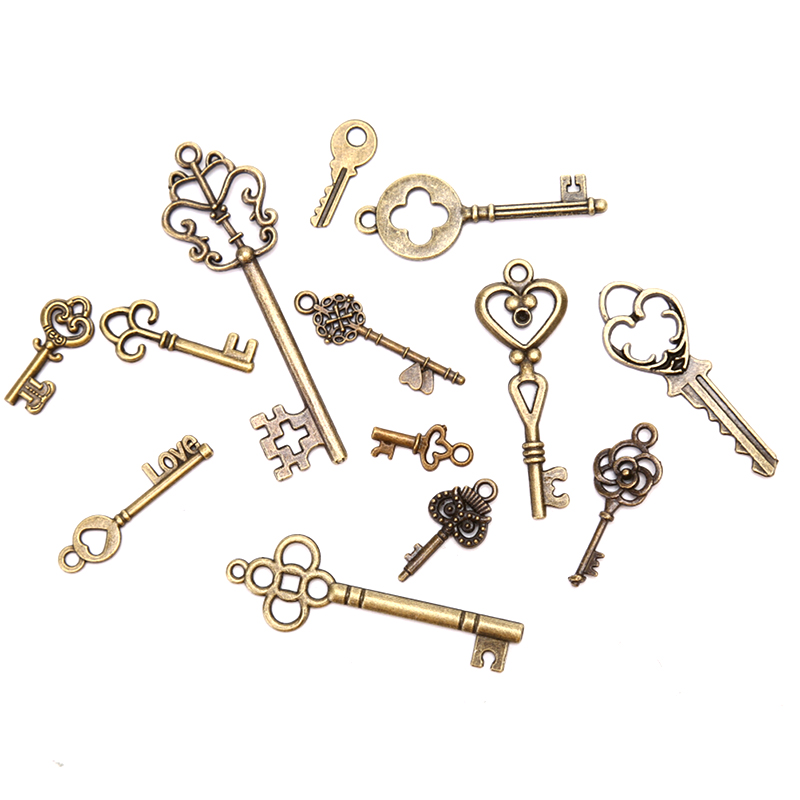 Jewelry Making In La - [LA] 13 шт. винтажных металлических подвесок-ключей