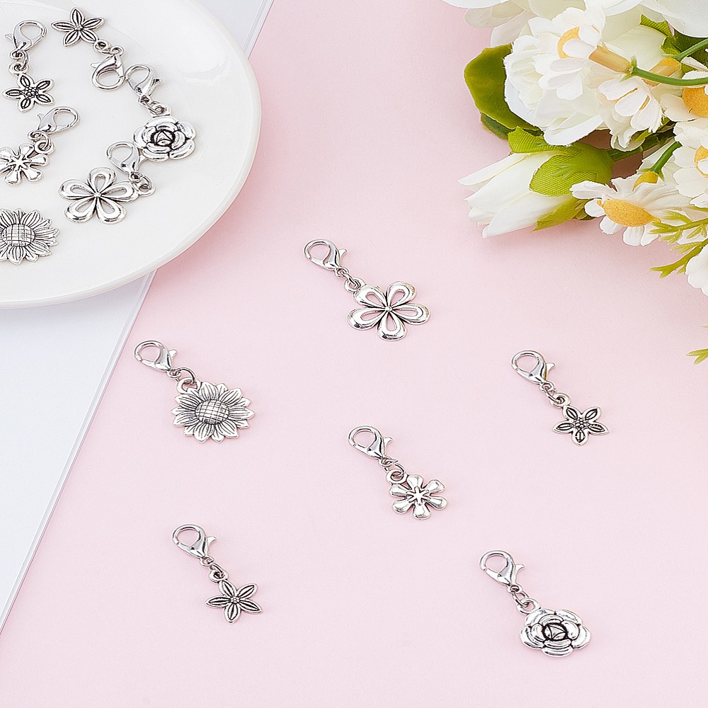 Lobster Clasp Silver - 12 шт., 6 стилей, подвески из