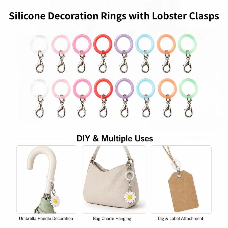 Lobster Clasp Silver - 5/10 шт. силиконовых колец для ручки