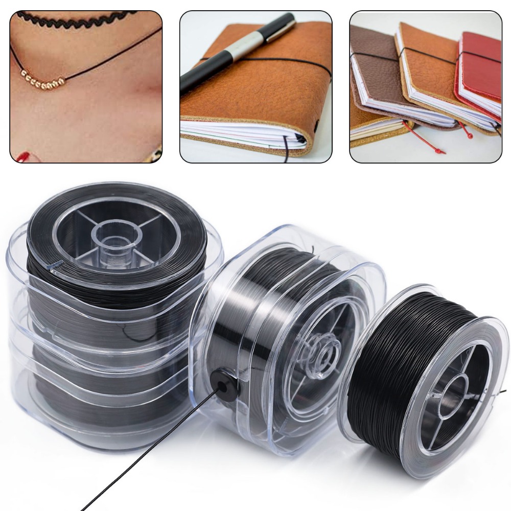 Jewelry Making Beginners - Эластичный черный хрустальный шнур 0,5-1 мм,