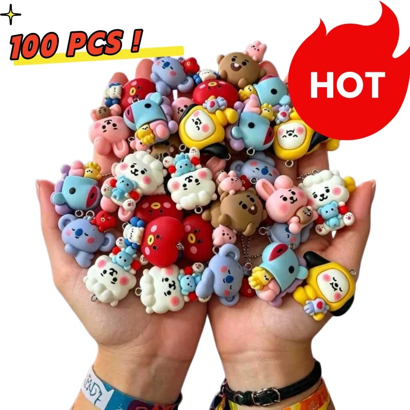 Jewelry Making Necklaces - 7 шт. смоляных мультяшных шармов BT21