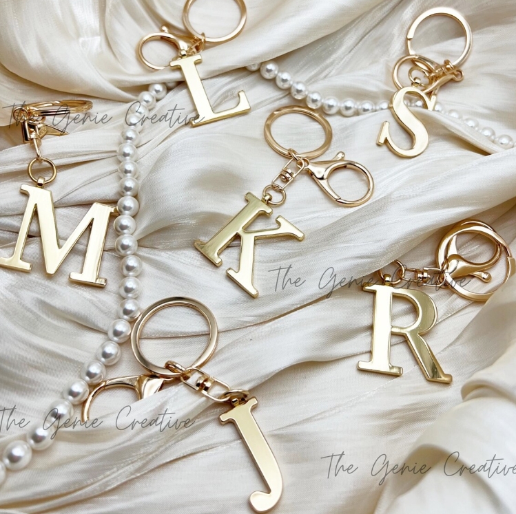Lobster Clasp Silver - Брелок с 3D-инициалом из нержавеющей стали,