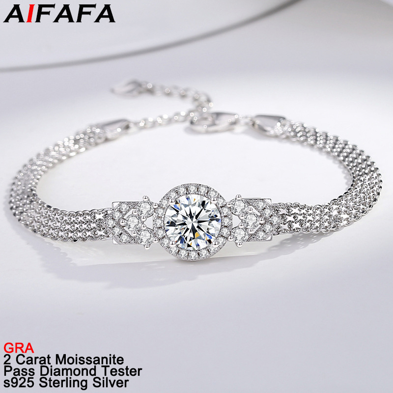 Lobster Clasp Silver - Новый 2-каратный цвет D VVS1 Moissanite