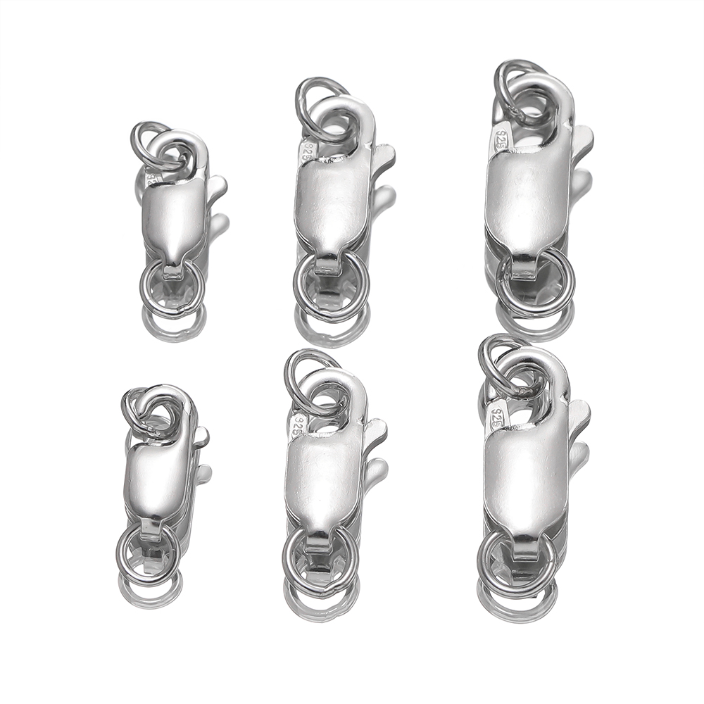 Lobster Clasp Silver - 2 шт. застежки-лобстеры из цельного серебра,