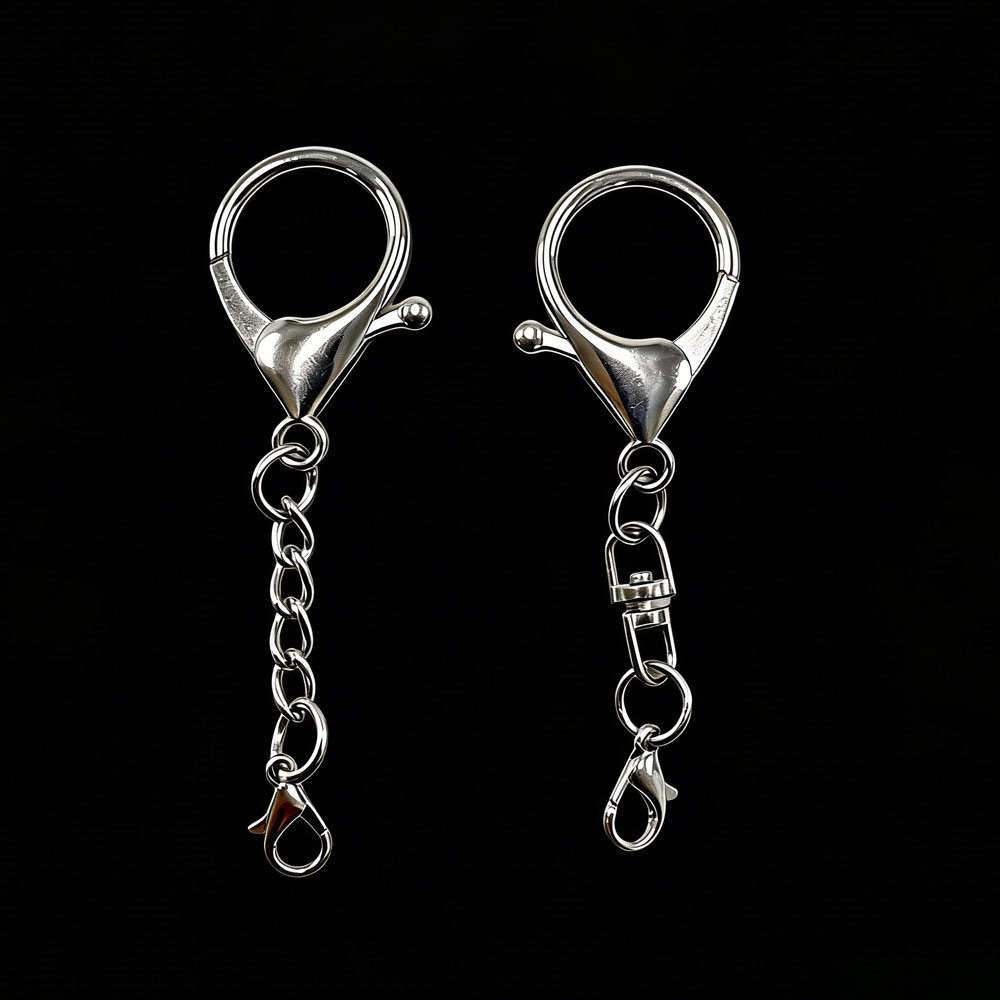 Lobster Clasp Silver - 10 шт. серебристых больших карабинов-лобстеров из