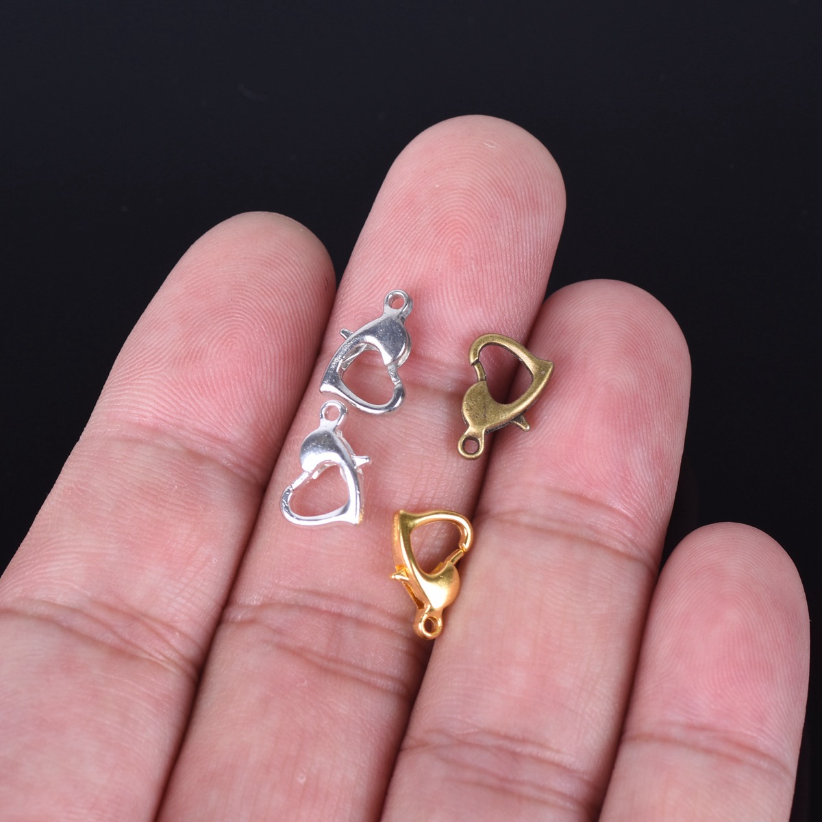 Застежки-карабины в форме серд – обзор и цена Lobster Clasp Silver