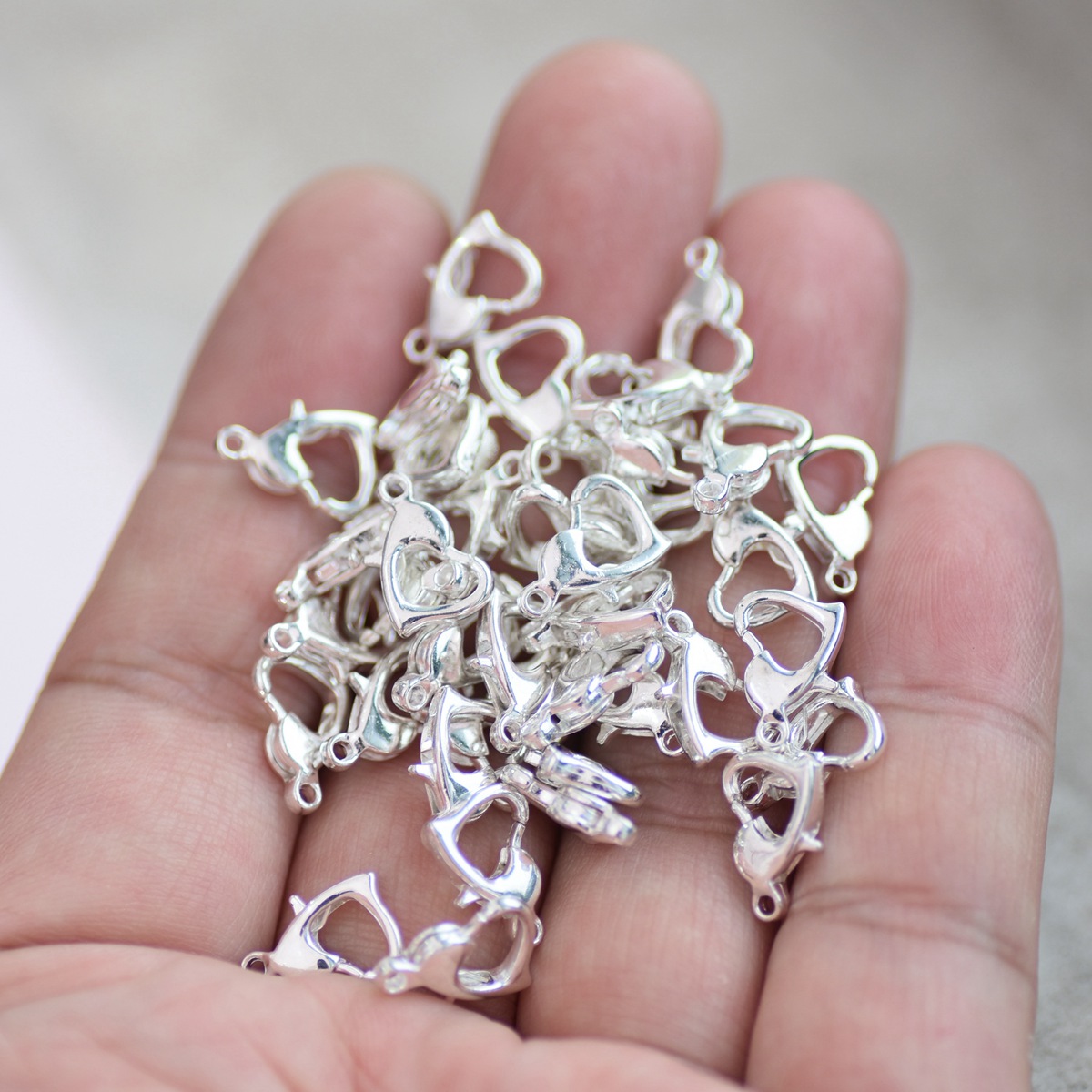 Застежки-карабины в форме серд – обзор и цена Lobster Clasp Silver